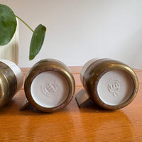 Monopoli Brass and Porcelain Espresso Cups Set of 4 1987 Italy