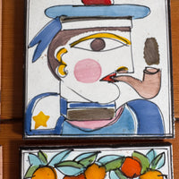 Giovanni DeSimone Ceramic Tiles Hand Painted Vintage 1960's Wall Art