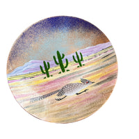 Enameled copper Cactus and Road Runner Alexander Designer Dish