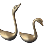 Set of 2 Brass Swans