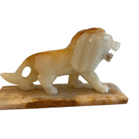 Onyx Stone Lion Sculpture Statue from Mexico