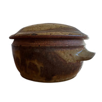 Small Lodewick Vintage Studio Pottery Ikebana Ceramic Pot with Lid baking Dish