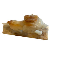 Onyx Stone Lion Sculpture Statue from Mexico