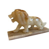 Onyx Stone Lion Sculpture Statue from Mexico