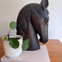 Large Carved Wood Horse Sculpture