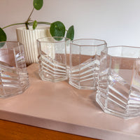 Plastic Dansk SKAL Diamond Tumblers Water Glasses Set of 4 Vintage Clear