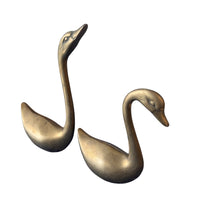 Set of 2 Brass Swans