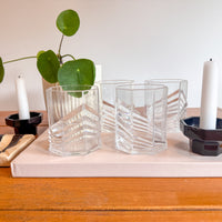 Plastic Dansk SKAL Diamond Tumblers Water Glasses Set of 4 Vintage Clear