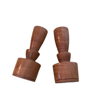 Vintage Lathed Wood Myrtle Wood Candlesticks Set of 2