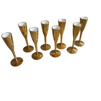 Set of 8 German AS Brass MCM desert Stem Glasses