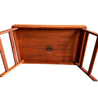 Vintage Folding Teak Wood Standing Tray Mid-Century Modern Thailand