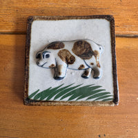 Tonala Ceramic Tile Folklore Pig Wall Art