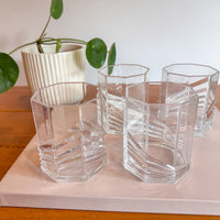 Plastic Dansk SKAL Diamond Tumblers Water Glasses Set of 4 Vintage Clear