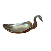 Vintage Brass Swan Dish Jewelry Holder