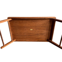 Vintage Folding Teak Wood Standing Tray Mid-Century Modern Thailand