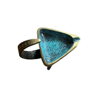 Midcentury Triangular Enameled Metal Ashtray Set of 4