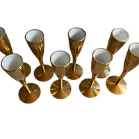Set of 8 German AS Brass MCM desert Stem Glasses