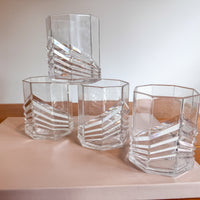 Plastic Dansk SKAL Diamond Tumblers Water Glasses Set of 4 Vintage Clear