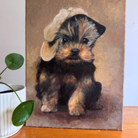Scottie Puppy Painting Original Vintage On canvas