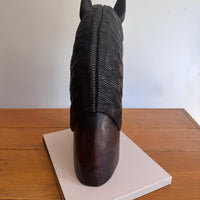 Large Carved Wood Horse Sculpture