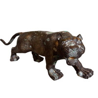 Antique Brass Tiger Statue Sculpture