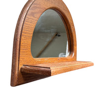 Ozark Oak Wall Mirror with Shelf