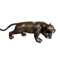 Antique Brass Tiger Statue Sculpture