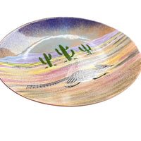Enameled copper Cactus and Road Runner Alexander Designer Dish