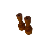 Vintage Lathed Wood Myrtle Wood Candlesticks Set of 2