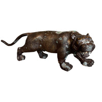 Antique Brass Tiger Statue Sculpture
