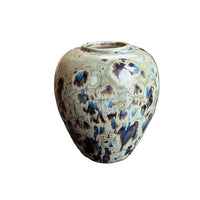 Midcentury Drip Glaze Pottery Vase white ceramic