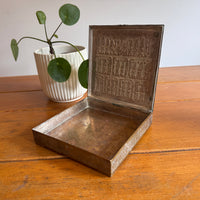 Brass Box vintage etched with Human Figures