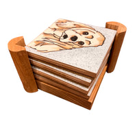 Pumpkin Inc Spaniel Dog Tile Coaster Set of 4 with Holder