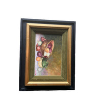 Framed Still Life Oil Painting Art Onions and Olive Oil