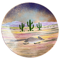 Enameled copper Cactus and Road Runner Alexander Designer Dish