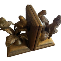 Set of 2 Gold Palm and Bird Resin Bookends White Lotus