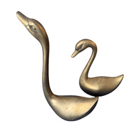 Set of 2 Brass Swans