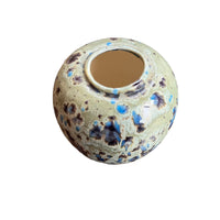 Midcentury Drip Glaze Pottery Vase white ceramic