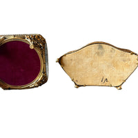 French Beveled Glass Jewelry Box with Velvet Lining