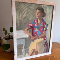 Framed Portrait of a Person Original Art Vintage
