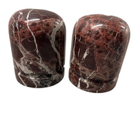 Red and white marble Soapstone Granite Jadeite bullet bookends vintage antique