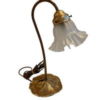Lilly Pad Brass Table Lamp with Glass Shade