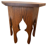 Hexagon Wood Table with Wood Cutouts around the Base
