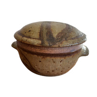 Small Lodewick Vintage Studio Pottery Ikebana Ceramic Pot with Lid baking Dish