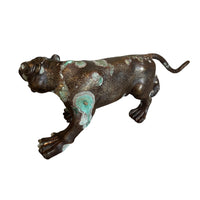 Antique Brass Tiger Statue Sculpture