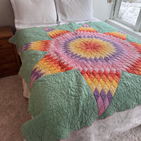 Hand Stitched Patchwork Quilt Colorful Antique Vintage