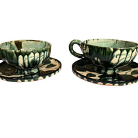 Vintage Terracotta Ceramic Cup and Saucer Set