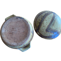 Small Lodewick Vintage Studio Pottery Ikebana Ceramic Pot with Lid baking Dish