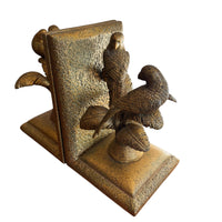 Set of 2 Gold Palm and Bird Resin Bookends White Lotus