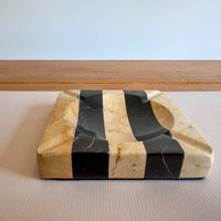 Stone Black and White Stripe Ashtray